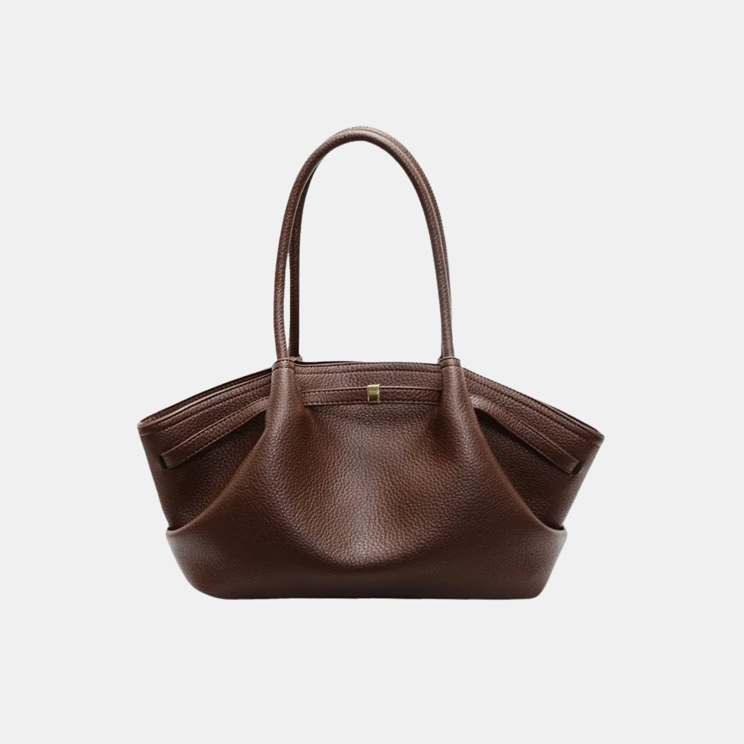Brown leather handbag and shoulder bag